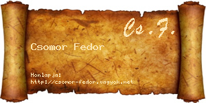Csomor Fedor névjegykártya
